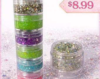 Game Day Hair Glitter Gel Tower, 6 Colors, Sports Sparkle, Festival Shine!