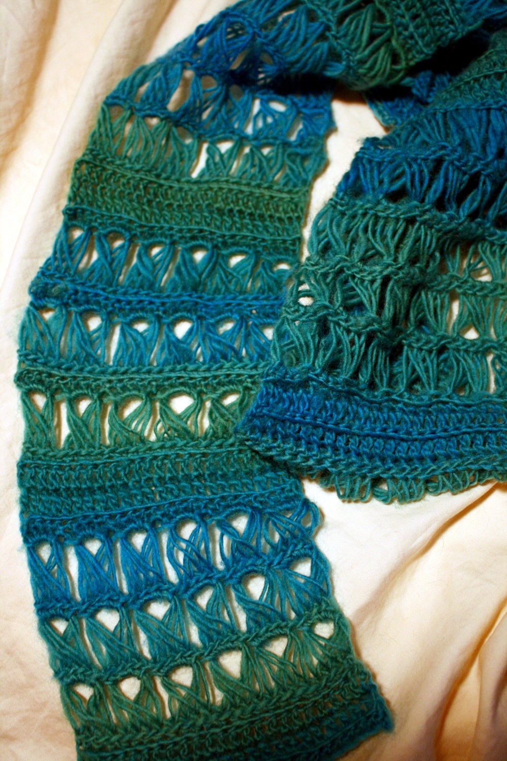 Crochet Pattern Easy Broomstick Lace Scarf Emerald Isle Etsy