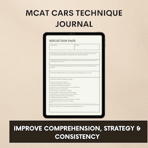 MCAT CARS Reflection Journal: AAMC Practice & Habit Tracker