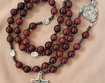 Terço da Divina Misericórdia (em madeira de jacarandá)