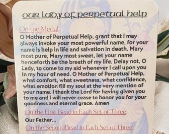 Novena to Our Lady of Perpetual Help A - Holy Card - Prayer Card -pack ...