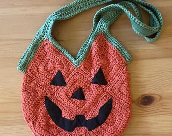 Sac crocheté citrouille d'Halloween