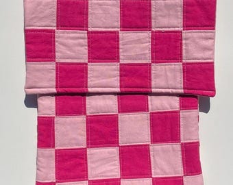 Housse d'ordinateur portable matelassée à carreaux