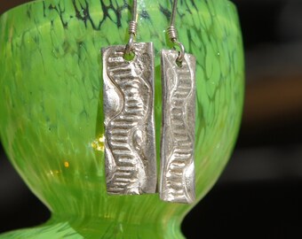 PMC Precious Metal Clay Silver Earrings