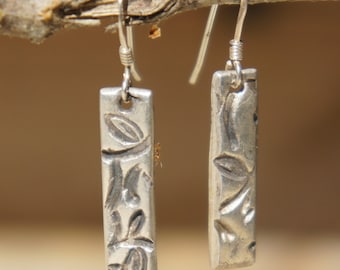 PMC Precious Metal Clay Fine Silver Earrings