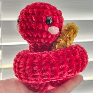 Gehaakte slangenknuffel | Handgemaakte pluche | Kawaii-kleuren beschikbaar