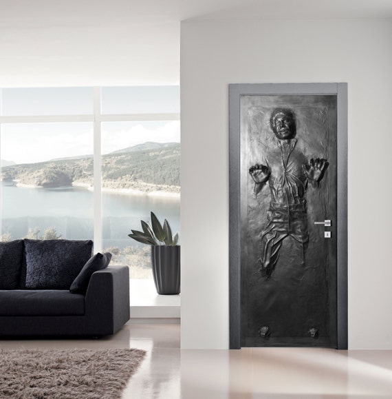Door Sticker Han Solo In Carbonite Photo Door Wrap Peel Stick Repositionable Fabric Mural