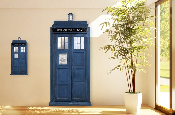 Door Sticker Police Box Vinyl Decal Dr Who Tardis Television Programme Photo Decal Peel Sticker Repositionable Fabric Mural