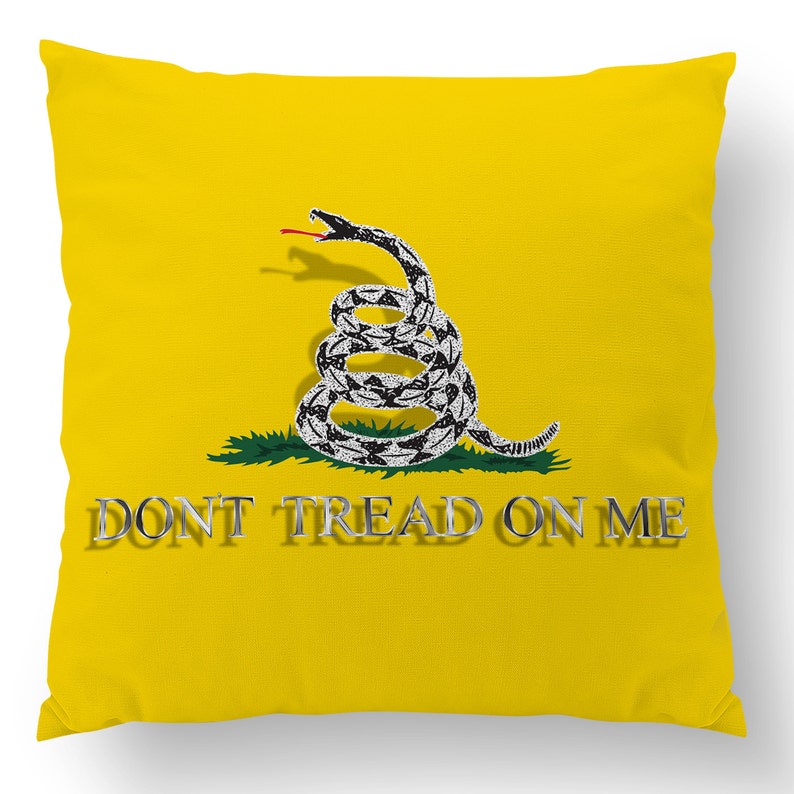 Gadsden Flag Don T Tread On Me Yellow Pillow Cover For Etsy
