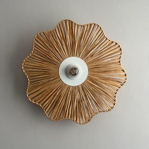 Raffia Flower Wall Light