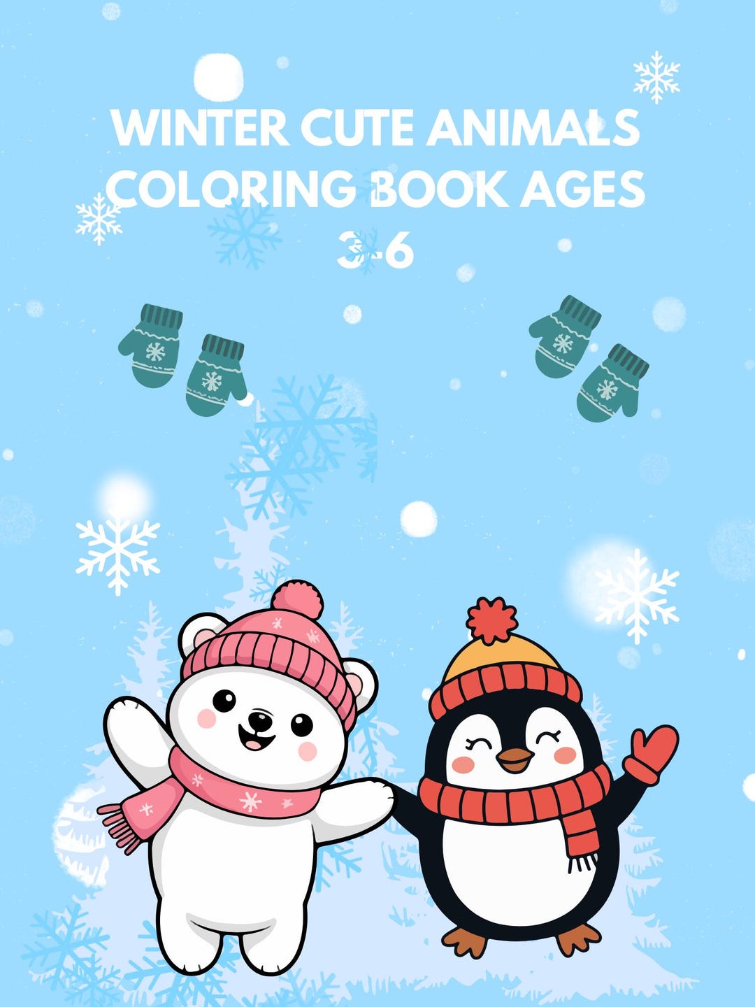 Winter Cute Animals Coloring Book for Kids Ages 3–6 | Fun & Easy ...