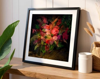 Nocturne, Opus 2 — Original Digital Painting — Fine Art Print — Framed or Unframed — Modern Floral Wall Art Poster