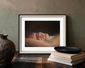 Good Night — Fine Art Print, Male Portrait Wall Art, Contemporary Figurative Print, Framed or Unframed Wall Decor