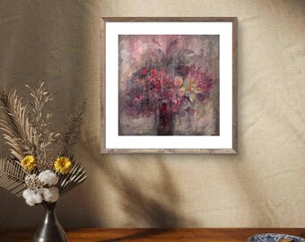 Flowers in a Vase - Pompeian Style Painting—Fine Art Print Framed or Not Framed—Floral Wall Art POSTER