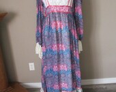 Vintage Gunne Sax like Maxi Dress in larger size from vintage pattern