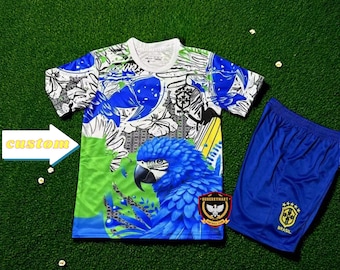 Personalized Brazil Macaw & Floral Soccer Set