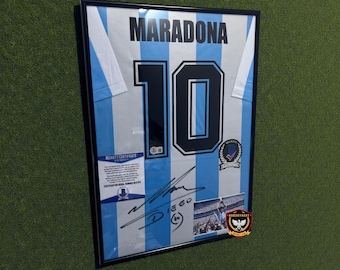 Maradona #10 Signed Argentina Memorabilia Jersey - Certified BAS Autograph – Read Descr / Framed Option