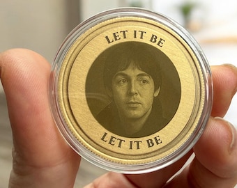 Custom Engraved Brass Memorial Coin, Personalized Photo Token