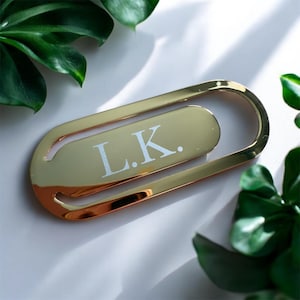 Personalized Gold Bookmark | Name Or Initial Gift | Gold Engraved Quote | Luxury Metal | Bookish Gifts for Her