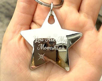 Engraved Star Keychain Personalized Silver Star Keyring Custom Engraved Free Gift For Student Gift For Teacher Corporate Gift For Co-Workers
