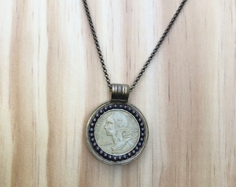 FRANCE - One of a Kind French Franc Coin Necklace - Reversible
