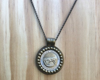 ARGENTINA - One of a Kind Argentinian Peso Coin Necklace - Reversible
