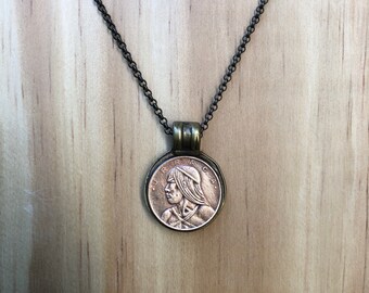 Sale! PANAMA - One of a Kind Urraca Coin Necklace - Reversible