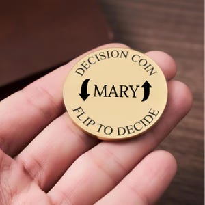 Custom Decision Coin - Brass Flip Coin- Custom Brass Decision Coin-Couples Gift - Funny Decision Maker - Unique Anniversary or Birthday Gift