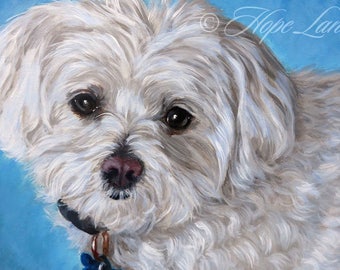 Custom pet portrait from a photo, Custom Dog Portrait, pet portrait painting, best pet lover gift ever, hand-painted, original art