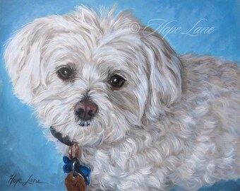 Custom Pet Portrait Gift Certificate, Pet Lover gift, for an original painting of dog, cat or any pet by Hope Lane