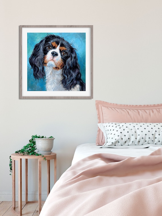 Peinture Par Numéros Pour Adultes Cavalier King Charles Spaniel Dog DIY Peinture à L'huile Acrylique Par Numéro Sur Toile Pour Décoration Murale De La Maison 40 X 50 Cm Sans Cadre