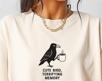 Comfort Colors Funny Crow Shirt Gothic Clothes Support Your Local Murder Witchy Raven Whimsigoth Aesthetic Dark Academia Gift Halloween Tee