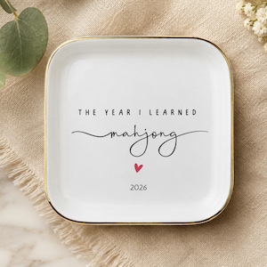 Mahjong Lover Jewelry Dish New Mahjong Hobby Gift Ring Tray Mahjong Friend Personalized Mahjong Group Gift Trinket Tray 2026 Mahjong Club