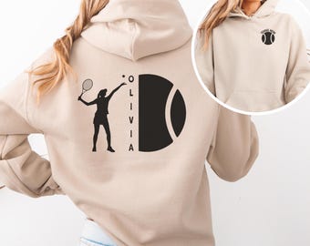 Custom Name Tennis Mom Sweatshirt Personalized Tennis Mom Hoodie Tennis Mama Sweater Tennis Mother's Day Gift Game Day Courtside Gear
