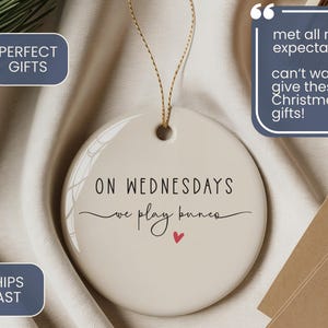 Funny Bunco Christmas Ornaments Custom Game Night Gift On Wednesday We Play Bunco Personalized Bunco Club Ornament Bunko Friend Group Gift