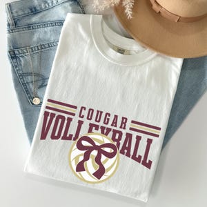 Custom School Mascot Volleyball Team Shirt Volleyball Middle High School Plater Tee Volleyball Mom Team School Spirit T-shirt Game Day Wear
