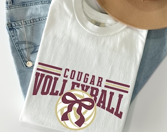 Custom School Mascot Volleyball Team Shirt Volleyball Middle High School Plater Tee Volleyball Mom Team School Spirit T-shirt Game Day Wear