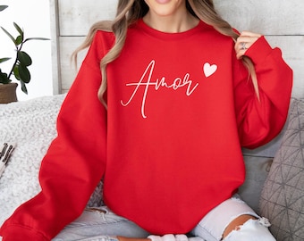 Amor Sweatshirt Spanische Liebe Sweatshirt Spanisch Sweatshirt portugiesisches Wort Liebe Valentinstag Sweatshirt Paar Sweatshirt Valentinstag