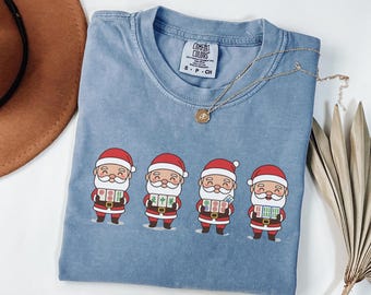 Comfort Colors Mahjong Christmas Shirt Santa Holding Mahjong Tiles Gift for Mahjong Club Gift Holiday Game Night T-shirt Mahjong Group Tee