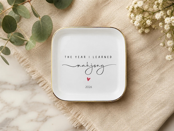 Mahjong Lover Jewelry Dish New Mahjong Hobby Gift Ring Tray Mahjong Friend Personalized Mahjong Group Gift Trinket Tray 2026 Mahjong Club