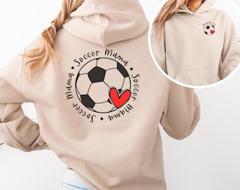 Custom Soccer Mom Hoodie Soccer Mama Sweatshirt Personalized Player Name and Number Soccer Lover Apparel Cute Soccer Season Hoodie Mom Gift