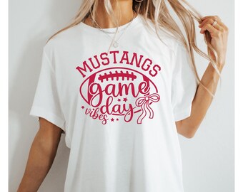 School Football Team T-shirt Custom Mascot School Spirit Game Day Tee Sports Mom Shirt Football Mom Gift Season Personalized Cheerleader Tee