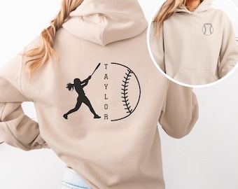 Custom Name Softball Mom Sweatshirt Personalized Softball Mom Hoodie Softball Mama Sweater Softball Mother's Day Gift Game Day Ballpark Gear