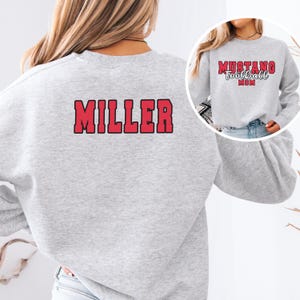 Custom Favorite School Team Football Mom Sweatshirt Personalize Football Hoodie Name Player Number Youth & Adult Game Day Crewneck Team Gift