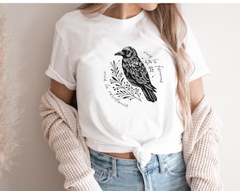 Vive La Femme Vive La Résistance Shirt Feminine Raven Feminist Power Trending Tee Goblincore Crow Lover Dark Academia Gothic Bold Anti Trump