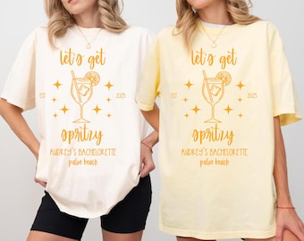 Love at First Spritz Bachelorette Shirts Comfort Colors Aperol Spritz Matching Bach Tshirts Custom Summer Bridal Party Tee Italian Wedding