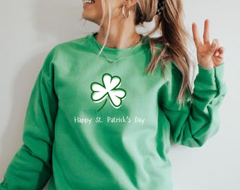 Retro Shamrock Sweatshirt St Patricks Day Sweatshirt St Patrick Day Saint Patricks Irish Gifts St Paddys Lucky Coquette Cute Clover Sweater