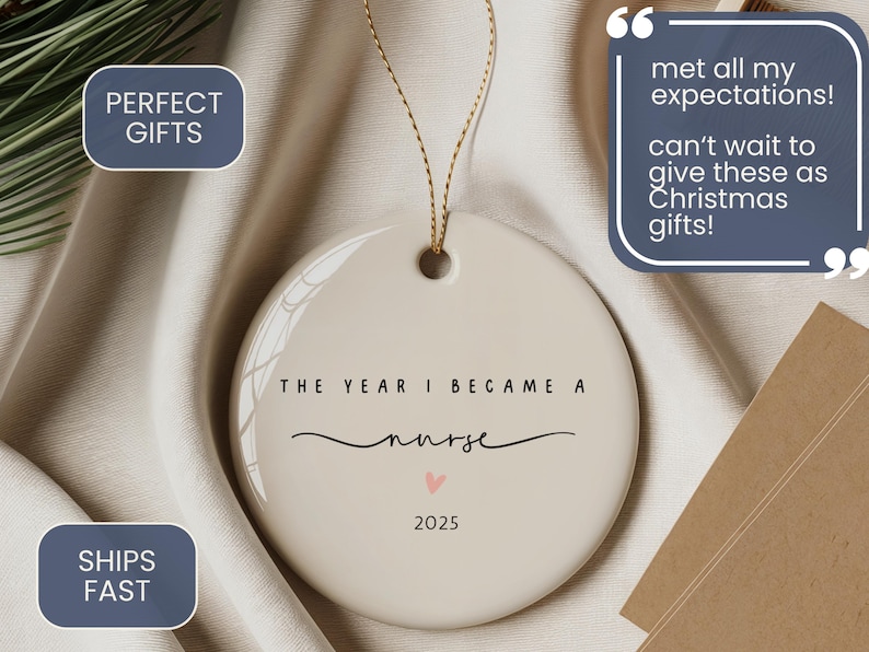 Nurse Ornament The Year I Became a Nurse Christmas Ornament Nursing School Graduation Gift Nurse Milestone Keepsake for Healthcare Workers