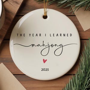 Mahjong Lover Ornament New Mahjong Hobby Gift Ceramic Christmas Ornament Mahjong Friend Personalized Mahjong Group Gift 2025 Mahjong Club