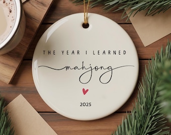 Mahjong Liebhaber Neue Mahjong Hobby Geschenk Keramik Weihnachtsverzierung Mahjong Freund Personalisiertes Mahjong Gruppengeschenk 2025 Mahjong Club